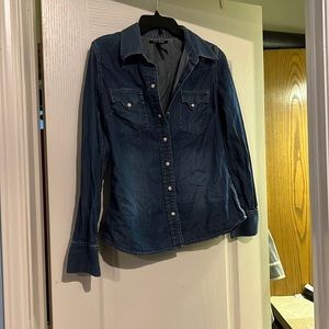 Lucky Brand western button down denim blouse